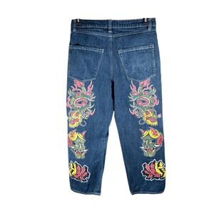 Ninth Hall Ambush Loose Fit Jeans Full Graphic Japanese Dragons Mens size 30